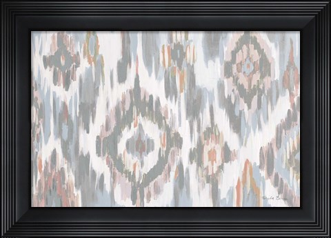 Framed Ikat Jewel I blush grey Print