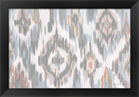 Framed Ikat Jewel I blush grey Print