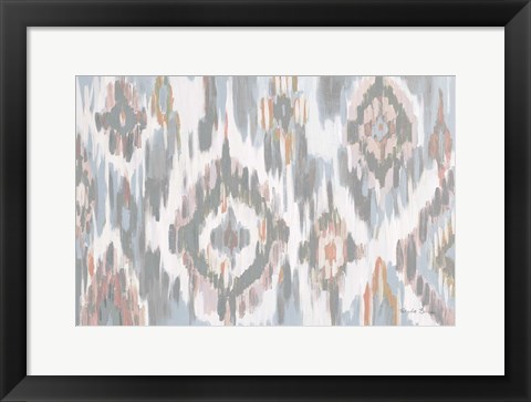 Framed Ikat Jewel I blush grey Print