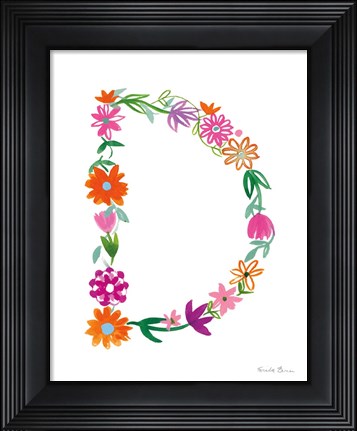 Framed Floral Alphabet Letter IV Print