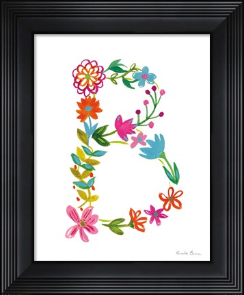 Framed Floral Alphabet Letter II Print
