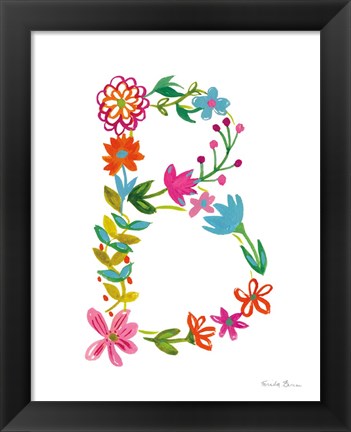 Framed Floral Alphabet Letter II Print