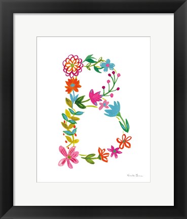 Framed Floral Alphabet Letter II Print