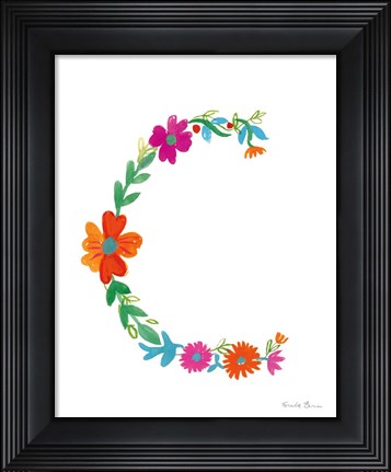 Framed Floral Alphabet Letter III Print