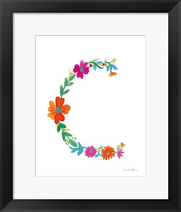 Framed Floral Alphabet Letter III Print