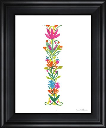 Framed Floral Alphabet Letter IX Print