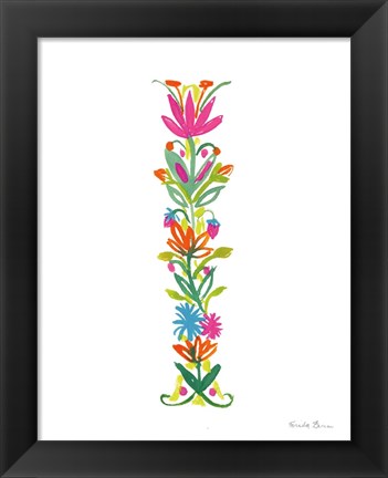 Framed Floral Alphabet Letter IX Print