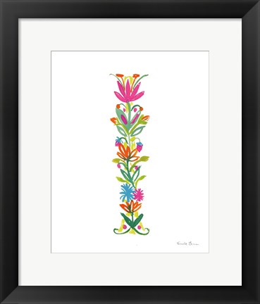 Framed Floral Alphabet Letter IX Print