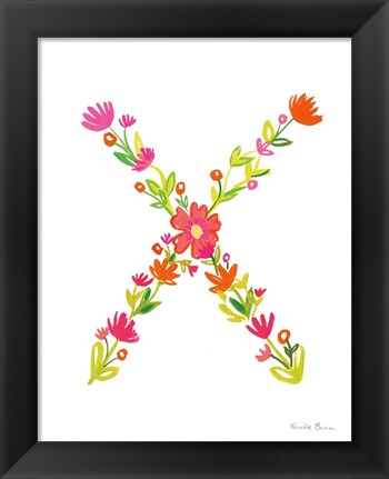 Framed Floral Alphabet Letter XXIV Print