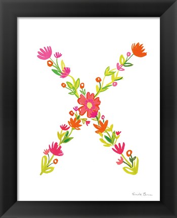 Framed Floral Alphabet Letter XXIV Print