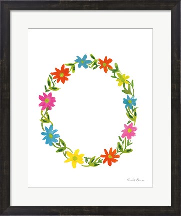 Framed Floral Alphabet Letter XV Print