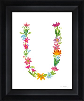 Framed Floral Alphabet Letter XXI Print