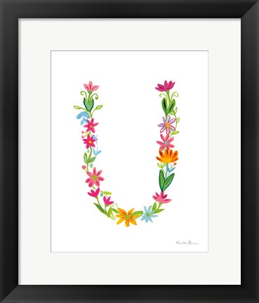 Framed Floral Alphabet Letter XXI Print