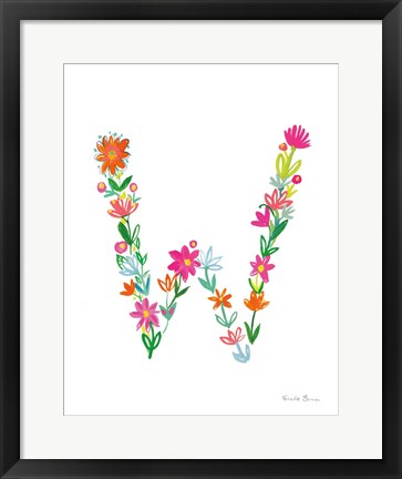 Framed Floral Alphabet Letter XXIII Print