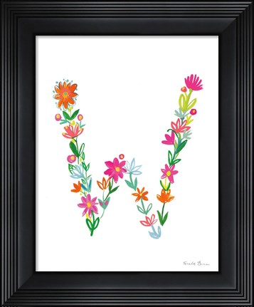 Framed Floral Alphabet Letter XXIII Print