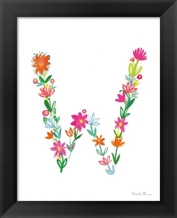 Framed Floral Alphabet Letter XXIII Print