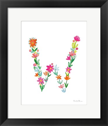 Framed Floral Alphabet Letter XXIII Print