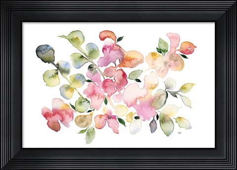Framed Shades of Pink Watercolor Floral Print