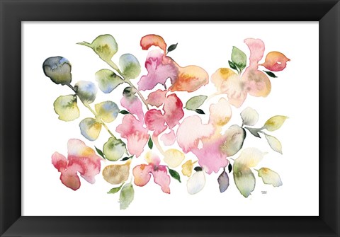 Framed Shades of Pink Watercolor Floral Print