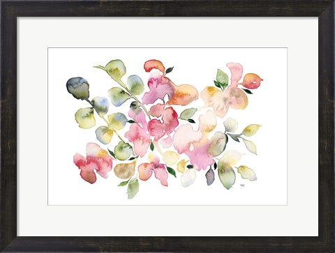 Framed Shades of Pink Watercolor Floral Print