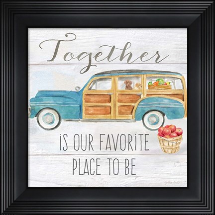 Framed Vintage Truck Sentiment II (blue) Print