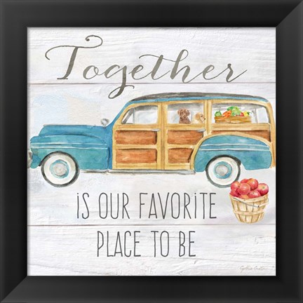 Framed Vintage Truck Sentiment II (blue) Print