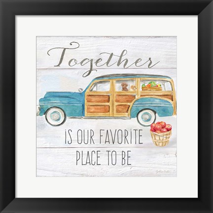 Framed Vintage Truck Sentiment II (blue) Print