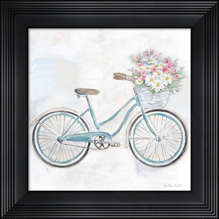 Framed Vintage Bike With Flower Basket I Print