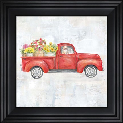 Framed Vintage Red Truck Print