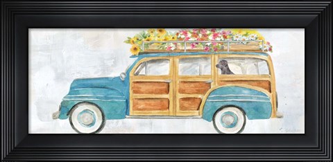 Framed Vintage Station Wagon Panel Print