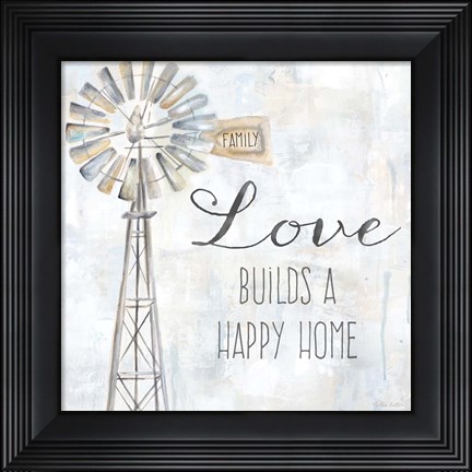 Framed Windmill Love Sentiment Print