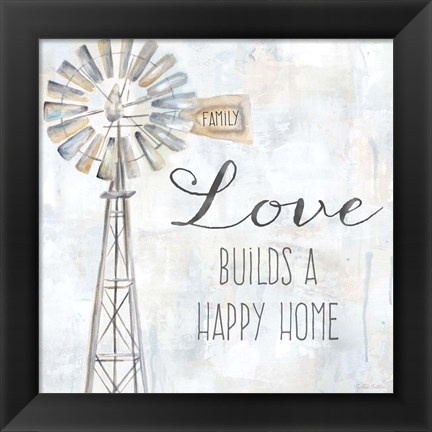 Framed Windmill Love Sentiment Print