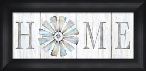 Framed Windmill Home Sign Panel Print