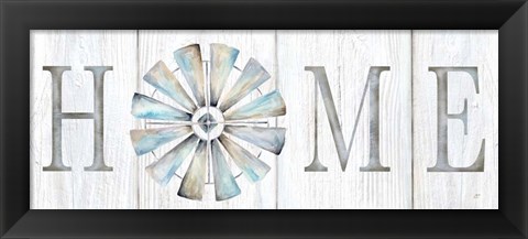 Framed Windmill Home Sign Panel Print