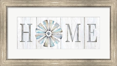 Framed Windmill Home Sign Panel Print