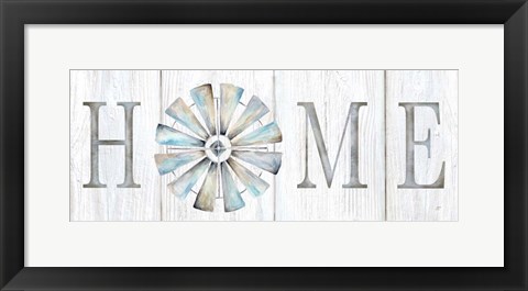 Framed Windmill Home Sign Panel Print