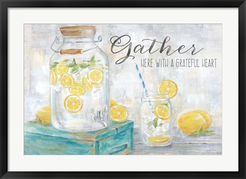 Framed Gather Here Country Lemons Landscape Print