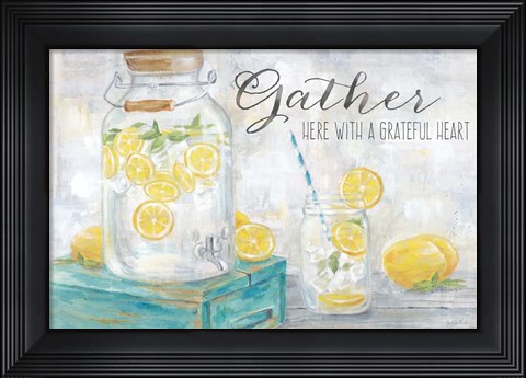 Framed Gather Here Country Lemons Landscape Print
