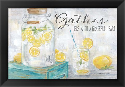 Framed Gather Here Country Lemons Landscape Print