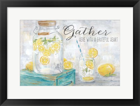 Framed Gather Here Country Lemons Landscape Print