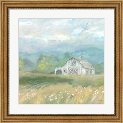 Framed Country Meadow Farmhouse Print