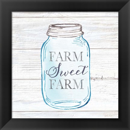 Framed Farmhouse Stamp Mason Jar Print