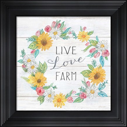 Framed Farmhouse Stamp Wreath Print