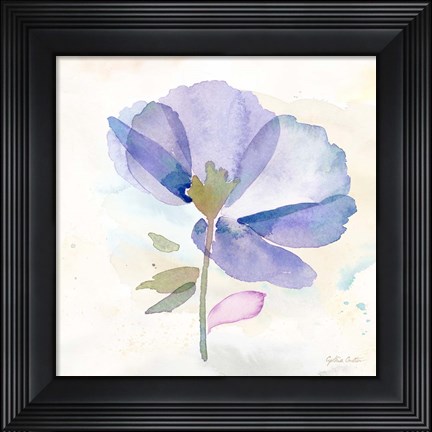 Framed Poppy Single Purple Print