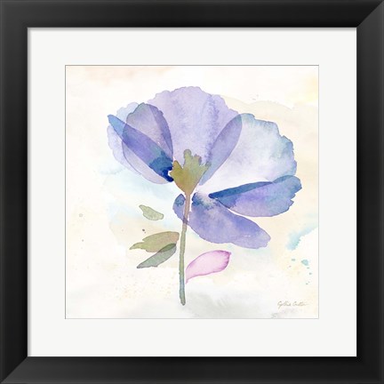 Framed Poppy Single Purple Print