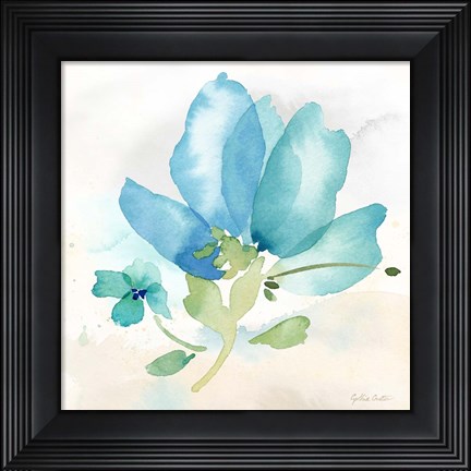 Framed Poppy Single Blue Print