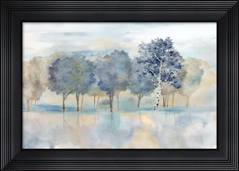 Framed Treeline Reflection Landscape Print