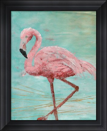 Framed Pink Flamingo II Print