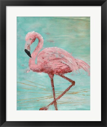 Framed Pink Flamingo II Print