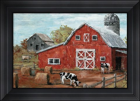 Framed Red Country Barn Print